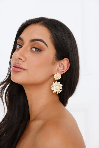 18k Gold Plated Sunflower Haven Earrings Gold