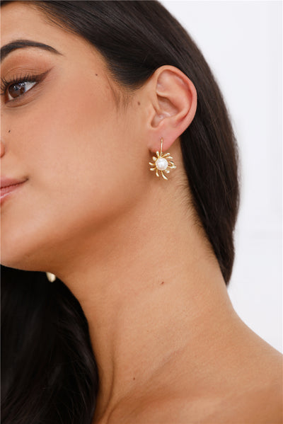 18k Gold Plated Pearl Perfection Earrings Gold