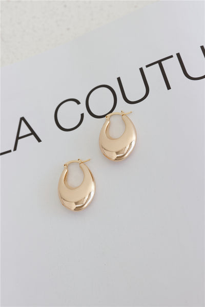 18k Gold Plated Trendsetter Hoop Earrings Gold