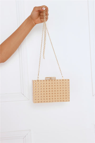 Woven Charm Clutch Natural