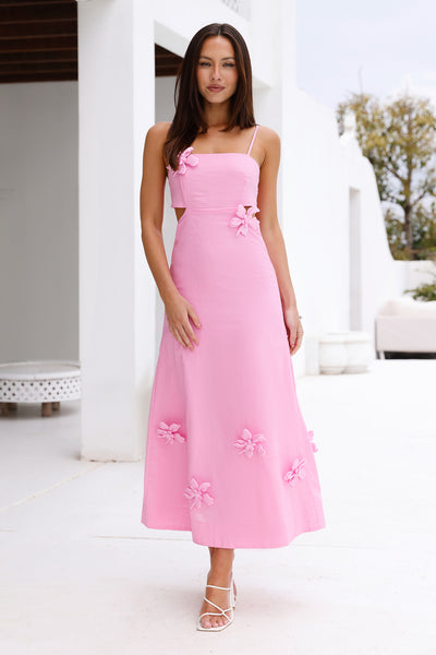 Lush Blooms Maxi Dress Pink