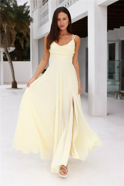 Frosted Bloom Maxi Dress Yellow