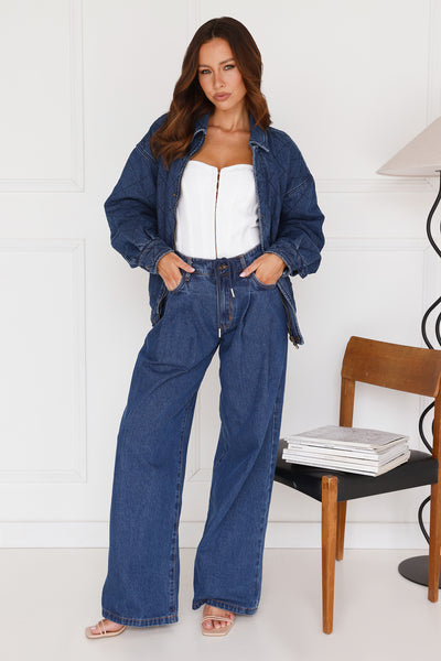 LIONESS Kenny Bomber Dark Denim