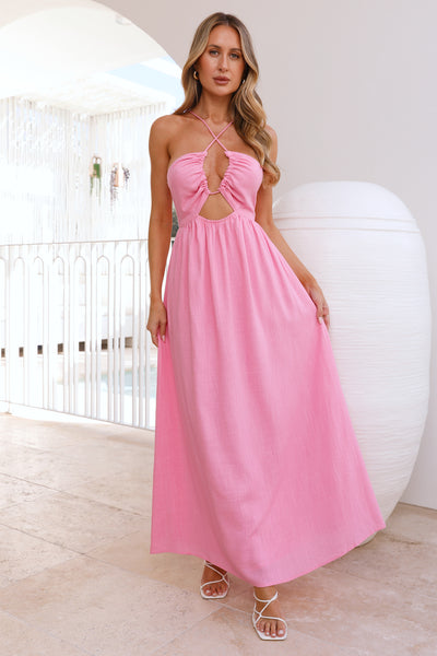 Coastlines Maxi Dress Pink