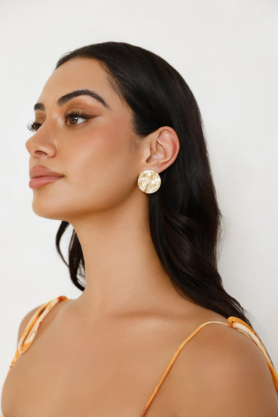 18k Gold Plated Shimmer Planet Earrings Gold