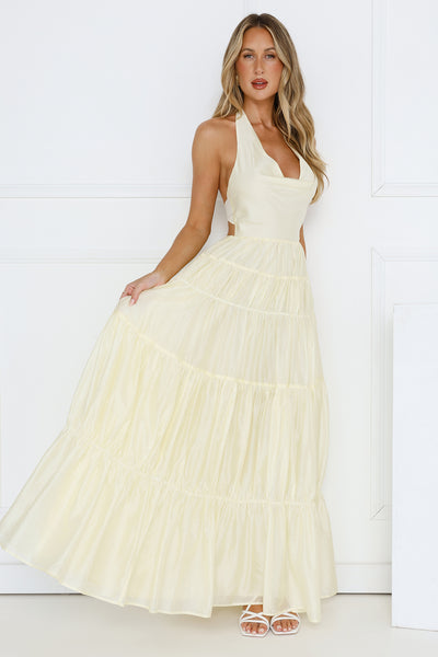 Sunbeam Smile Halter Maxi Dress Butter