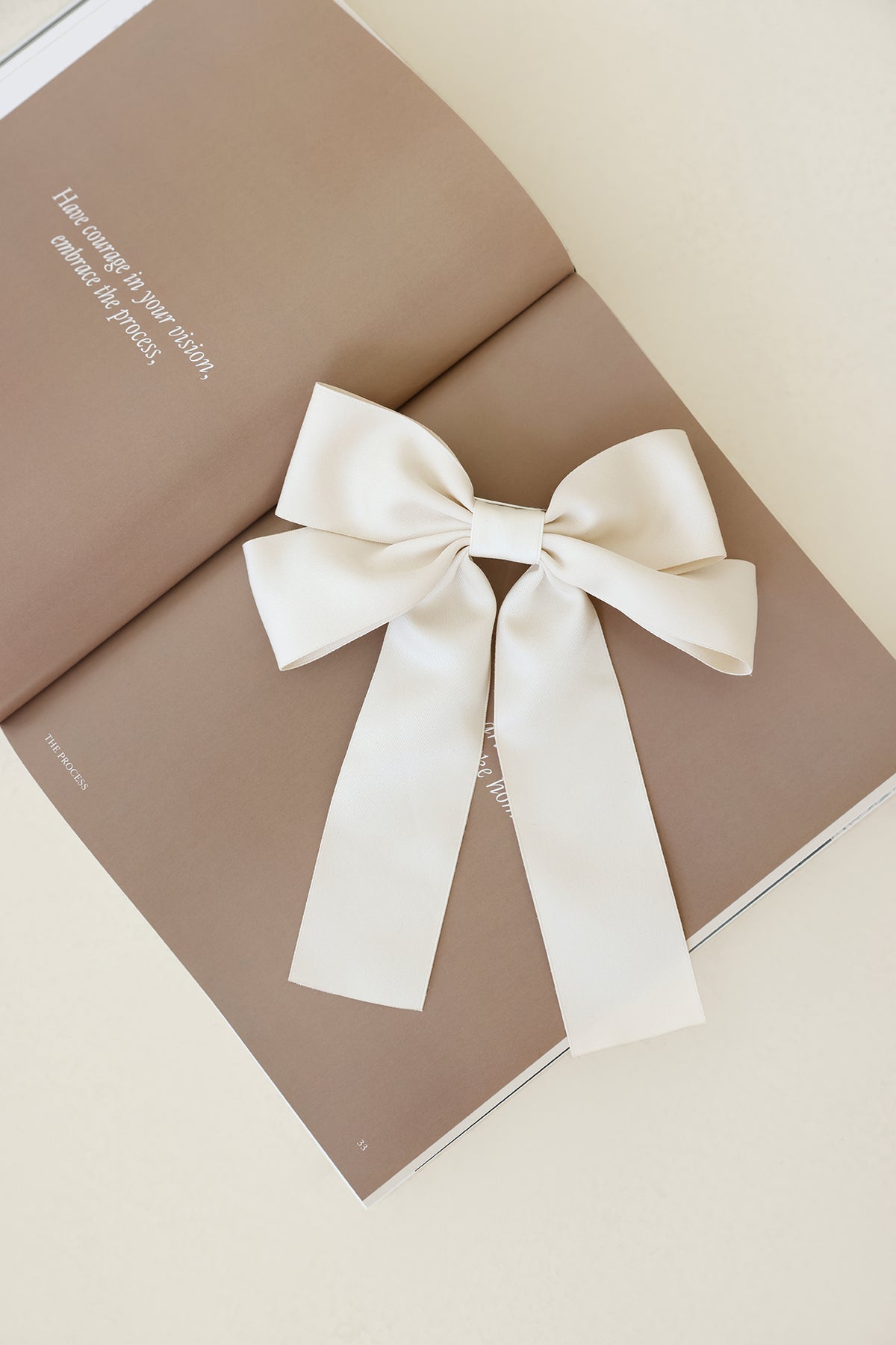 Tied With Love Bow Hair Clip Cream