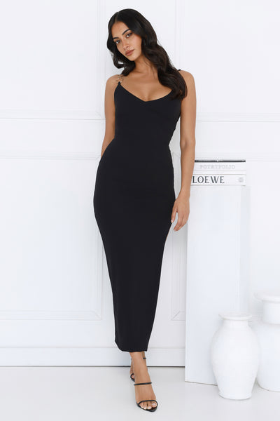 Powerhouse Party Midi Dress Black