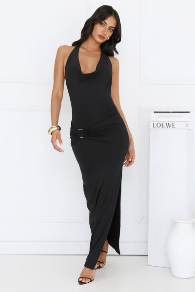 Lucinda Halter Maxi Dress Black