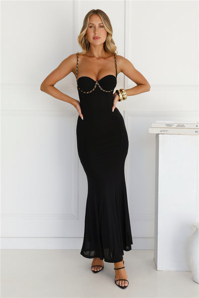 Luxury Lover Mesh Maxi Dress Black