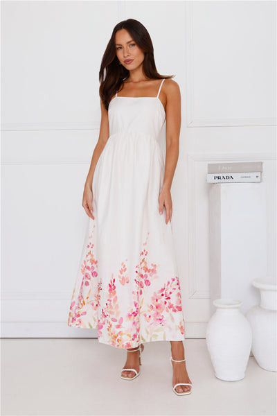 Feminine Maxi Dress White