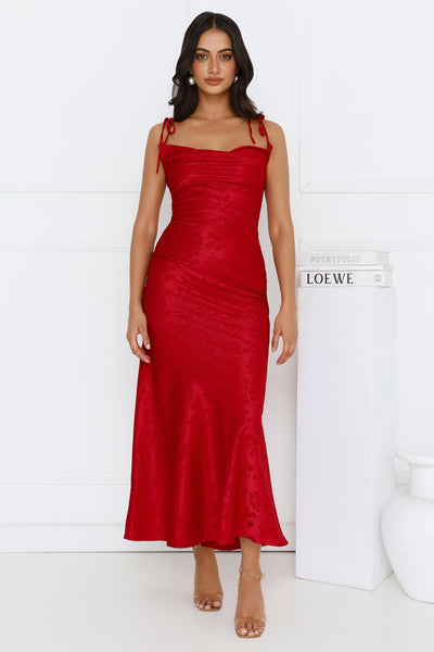 Sophisticated City Maxi Dress Red