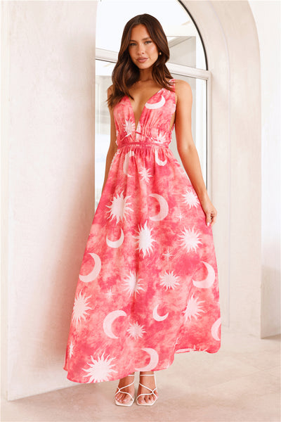 Blazing Sun Maxi Dress Coral