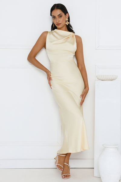 Mirabella Satin Maxi Dress Yellow