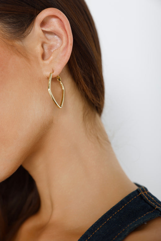 18k Gold Plated Penny Hoop Earrings Gold