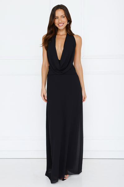 Trixie Halter Maxi Dress Black