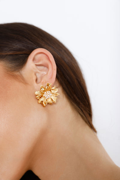 18k Gold Plated Fleur Earrings Gold