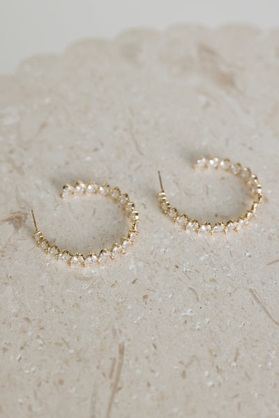 18k Gold Plated Diamond Cut Hoop Earrings Gold