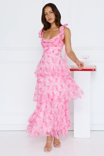 Petals In The Wind Maxi Dress Pink