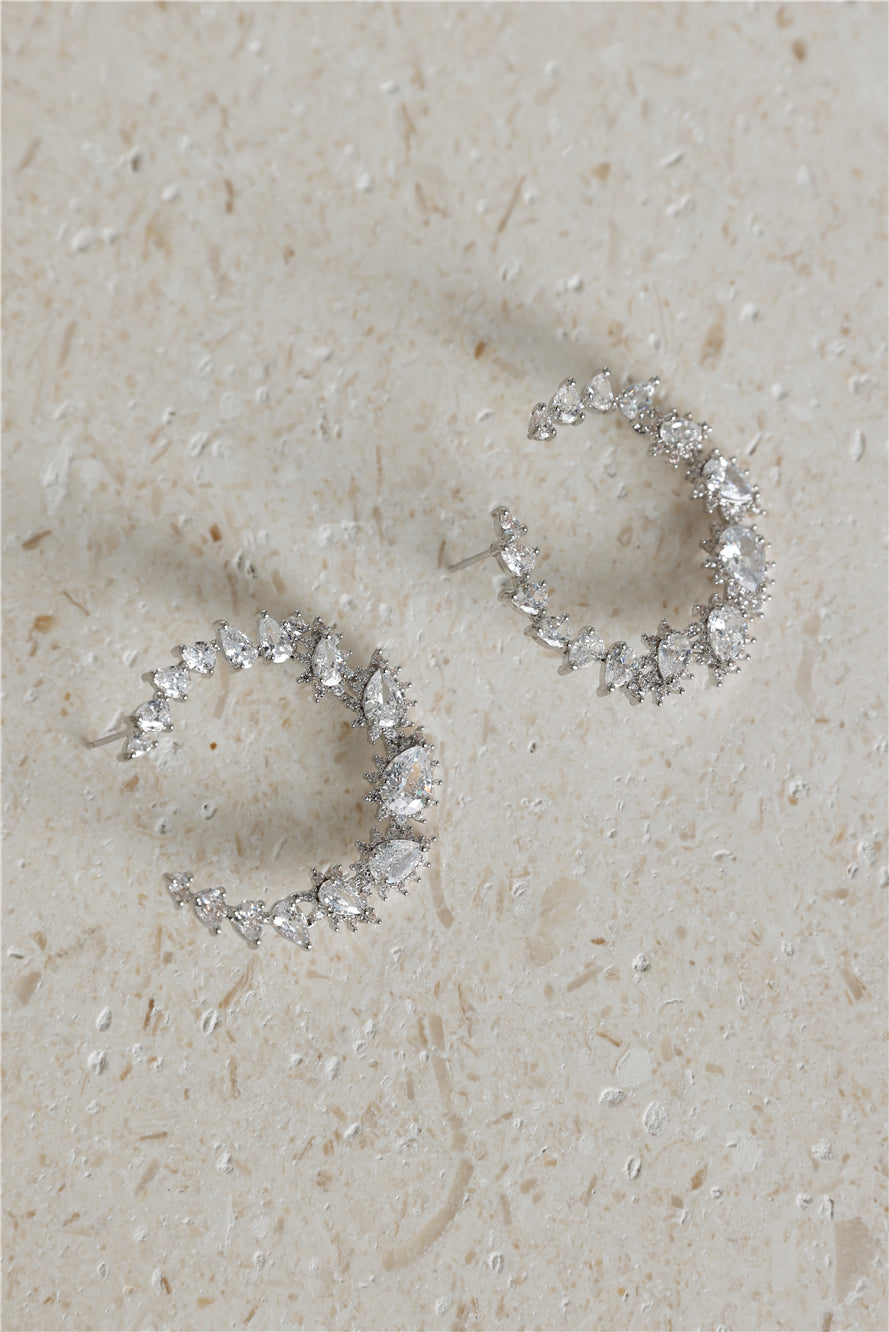 925 Silver Enchanted Hoop Earrings Silver