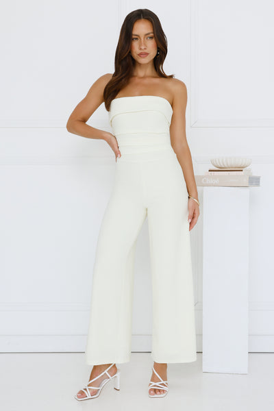 After Hours Elixir Strapless Jumpsuit Yellow