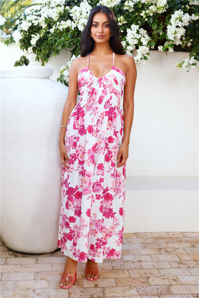 Lily Lane Halter Maxi Dress Pink