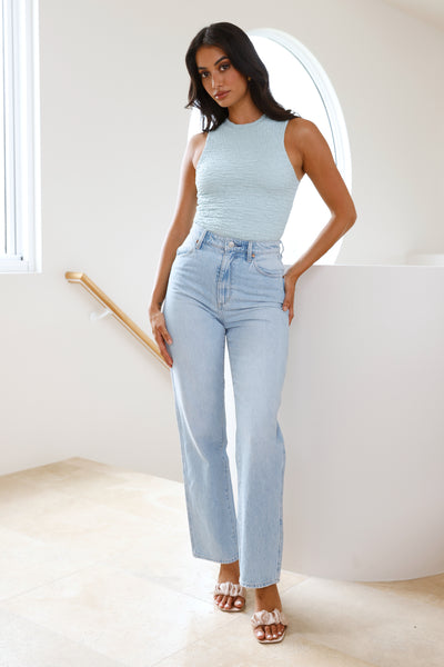 WRANGLER Claudia Hi Straight Jeans Utopian Blue