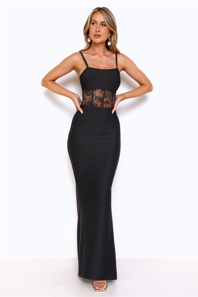 Competition Worthy Bandage Maxi Dress Black