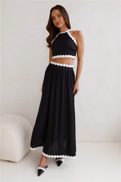 Linked Together Maxi Skirt Black