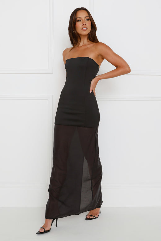 Chloe Sheer Maxi Dress Black