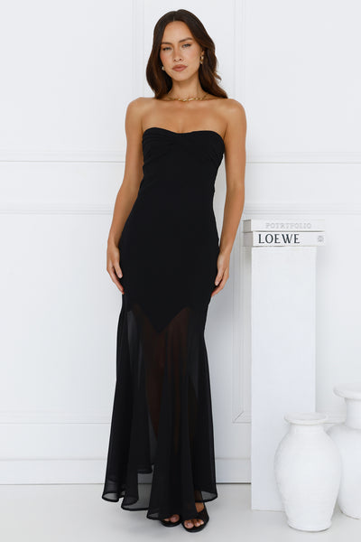 Luxe Leisure Strapless Maxi Dress Black