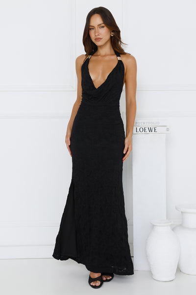 Éclat Affair Halter Maxi Dress Black