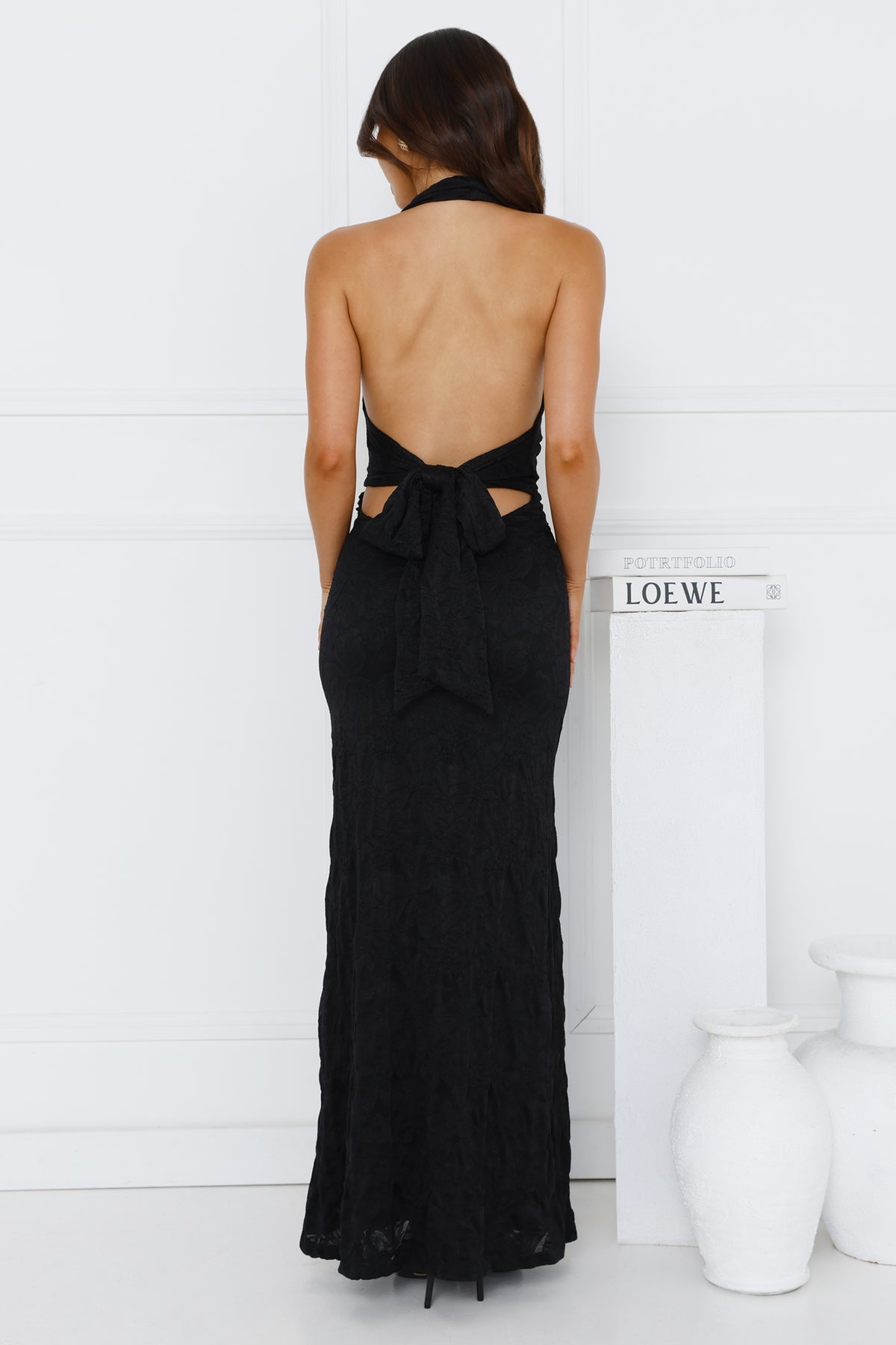 Éclat Affair Halter Maxi Dress Black