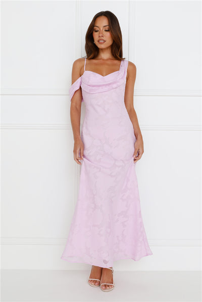 Depend On Me Off Shoulder Maxi Dress Lilac