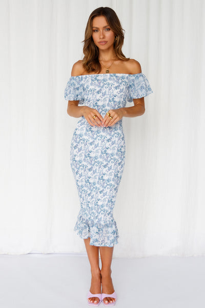 Blessings Midi Dress Blue