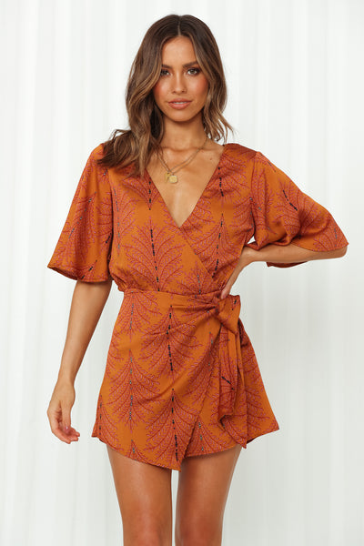 Midnight Noise Romper Rust