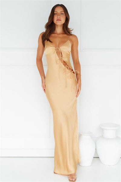 About A Girl Maxi Dress Gold