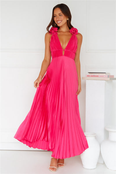 Something Special Satin Midi Dress Pink