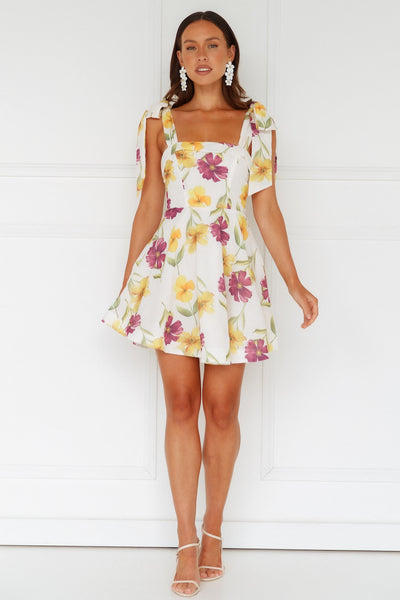 Floral Horizon Mini Dress Purple