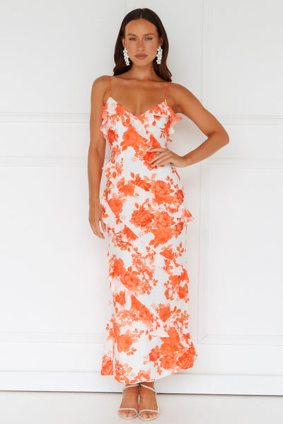 Sunshine Daisies Maxi Dress Orange