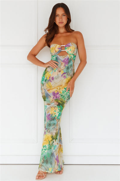 Velzy Strapless Dress Esme Print