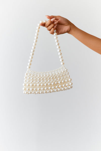 Fashionista Pearl Bag White