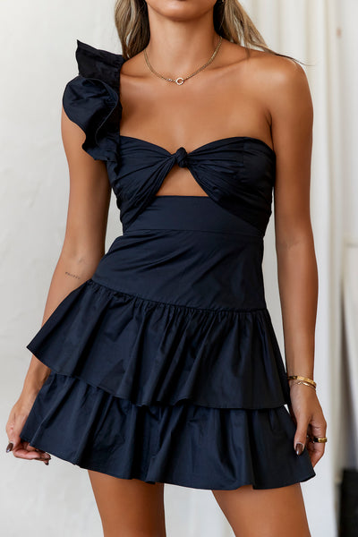 HELLO MOLLY Ruffled Out Dress Black