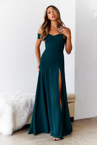 Blushing Cinderella Maxi Dress Green