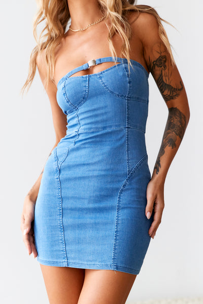 HELLO MOLLY The Eve Denim Dress Blue