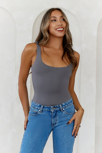 BASE Everyday Staple Singlet Top Charcoal