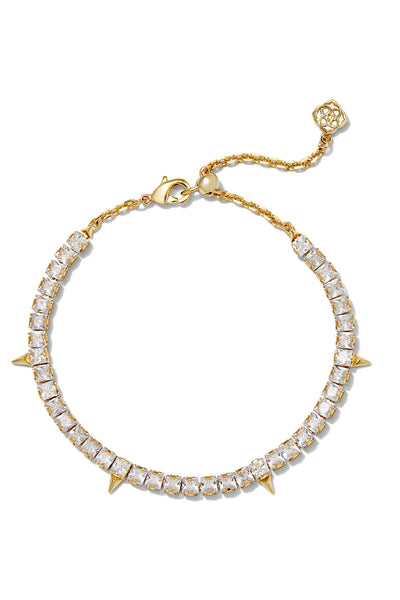 Jacqueline Gold Tennis Bracelet Gold White Crystal