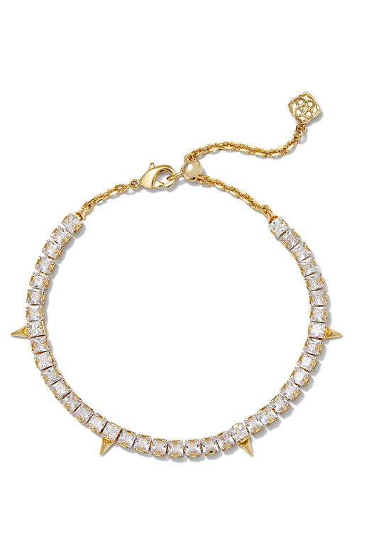 Jacqueline Gold Tennis Bracelet Gold White Crystal