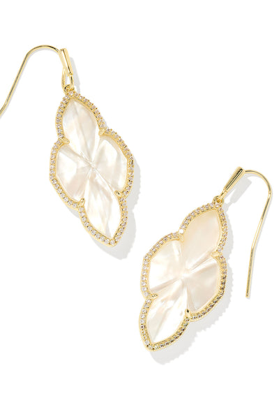 Abbie Gold Drop Earrings Ivory Mother Of Pearl