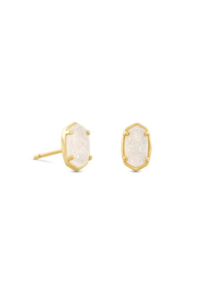 KENDRA SCOTT Emilie Gold Stud Earrings Gold Iridescent Drusy